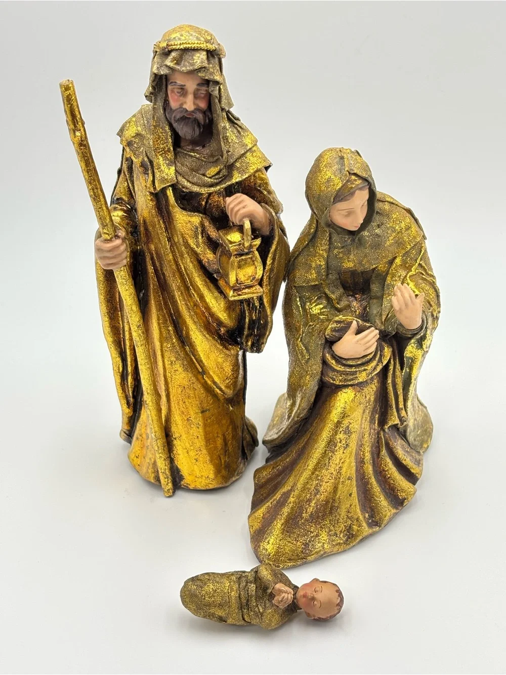 Department 56‎ Vintage Gold Gilded Holy Family Set of 3 Nativity Figurine